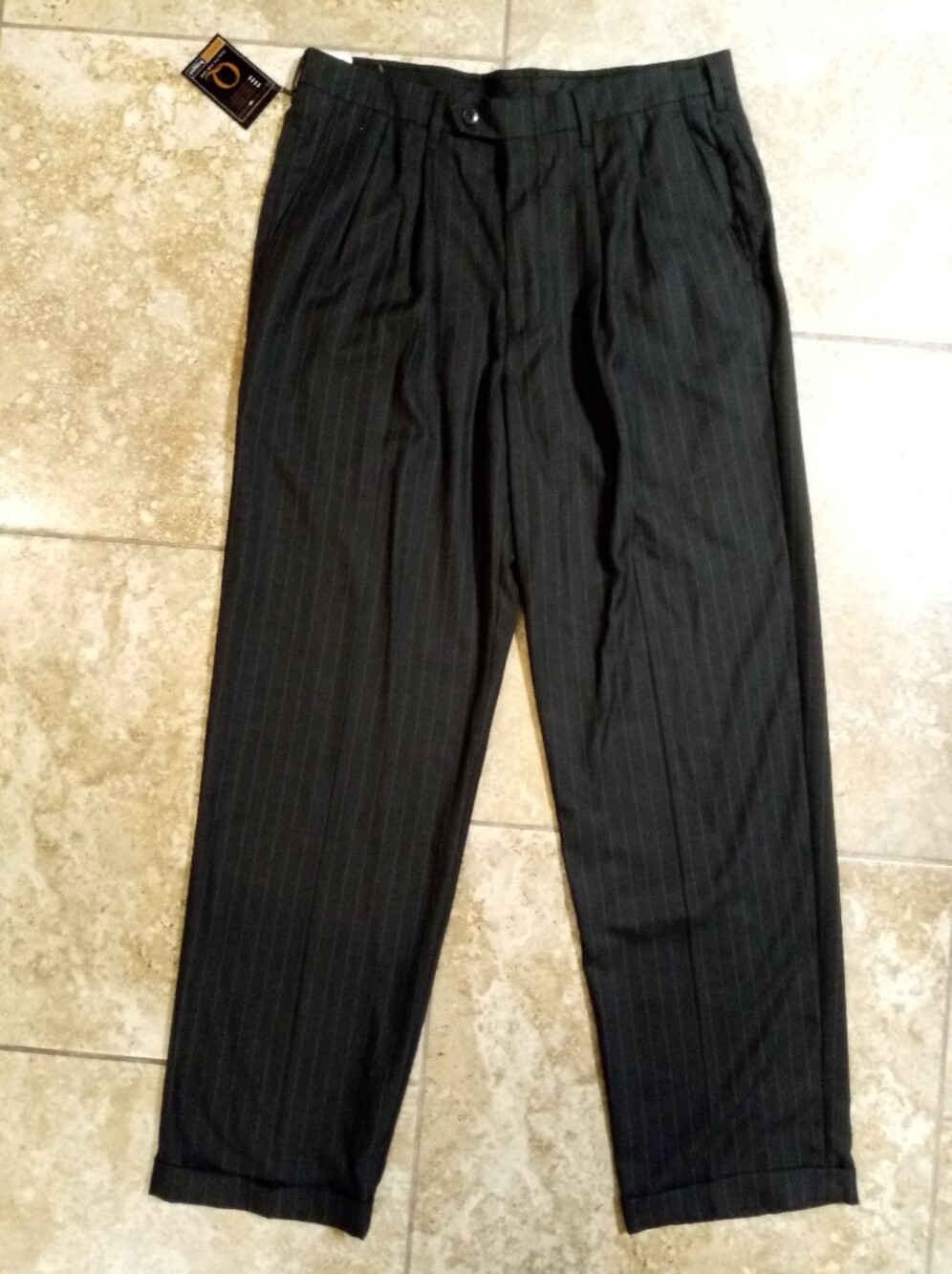 Haggar Black Pinstripe Dress Pants